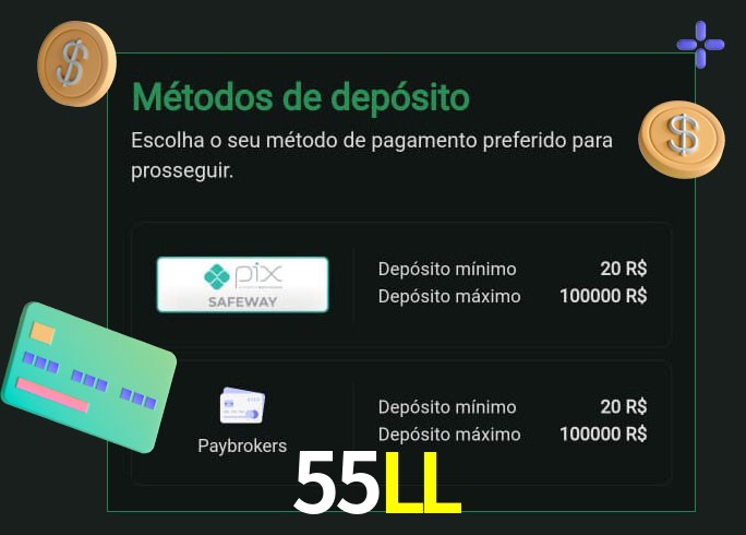 O cassino 55LL oferece uma grande variedade de métodos de pagamento